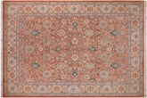 handmade Traditional Lahore Rust Beige Hand Knotted RECTANGLE 100% WOOL area rug 9x12