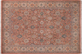 handmade Traditional Lahore Rust Beige Hand Knotted RECTANGLE 100% WOOL area rug 9x12