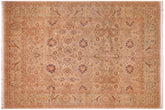 handmade Transitional Mehal Tan Lt. Green Hand Knotted RECTANGLE 100% WOOL area rug 9x12