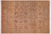 handmade Transitional Mehal Tan Lt. Green Hand Knotted RECTANGLE 100% WOOL area rug 9x12