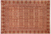 handmade Transitional Paracha Taupe Beige Hand Knotted RECTANGLE 100% WOOL area rug 9x12