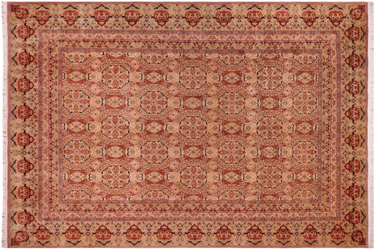 handmade Transitional Paracha Taupe Beige Hand Knotted RECTANGLE 100% WOOL area rug 9x12