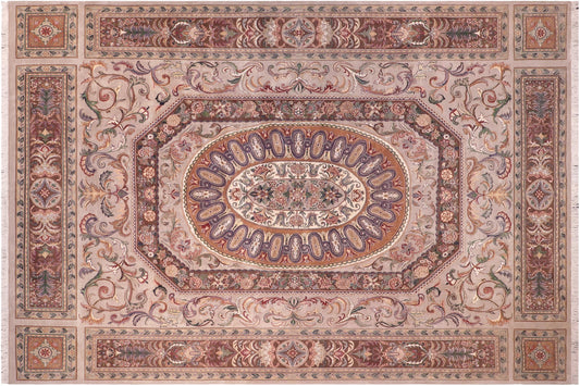 handmade Traditional New Tamor Lt. Gray Lt. Brown Hand Knotted RECTANGLE 100% WOOL area rug 9x12