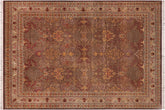 handmade Traditional New Wahid Brown Ivory Hand Knotted RECTANGLE 100% WOOL area rug 9x12