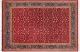 handmade Transitional Red Teal Hand Knotted RECTANGLE 100% WOOL area rug 9x12