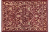 handmade Transitional Arshad Red Green Hand Knotted RECTANGLE 100% WOOL area rug 9x12