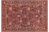 handmade Transitional Arshad Red Green Hand Knotted RECTANGLE 100% WOOL area rug 9x12