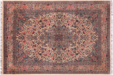 handmade Traditional Basarabian Ivory Pink Hand Knotted RECTANGLE 100% WOOL area rug 9x12