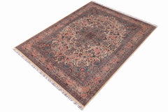 handmade Traditional Basarabian Ivory Pink Hand Knotted RECTANGLE 100% WOOL area rug 9x12