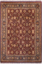 Traditional Agra Haydee Maroon Blue Hand Knotted Area rugs 9 x 12