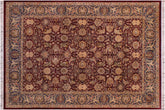 handmade Traditional Agra Maroon Blue Hand Knotted RECTANGLE 100% WOOL area rug 9x12