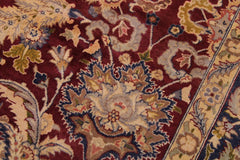 Vintage Agra Haydee Maroon/Blue Wool Rug - 9'1'' x 12'2''