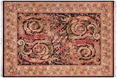 handmade Transitional Chand Black Beige Hand Knotted RECTANGLE 100% WOOL area rug 9x11
