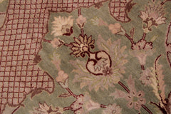 handmade Traditional Agra #2 Taupe Green Hand Knotted RECTANGLE 100% WOOL area rug 9x12