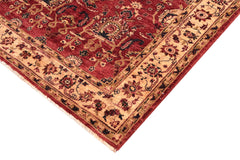 handmade Traditional Kafkaz Red Ivory Hand Knotted RECTANGLE 100% WOOL area rug 5x6