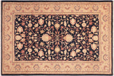 handmade Traditional Kafkaz Blue Tan Hand Knotted RECTANGLE 100% WOOL area rug 5x7