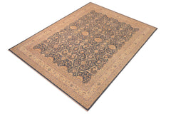 handmade Traditional Kafkaz Green Ivory Hand Knotted RECTANGLE 100% WOOL area rug 10x14