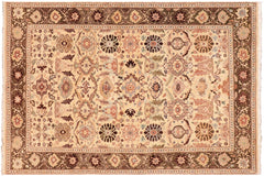 handmade Transitional Sultanabad Beige Green Hand Knotted RECTANGLE 100% WOOL area rug 5x7
