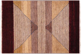 handmade Modern Gabbeh Red Brown Hand Knotted RECTANGLE 100% WOOL area rug 5' x 7'