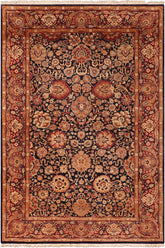 Traditional Anmol Agra Leigha Blue Red Hand Knotted Area rugs 5 x 7
