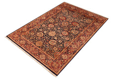 Vintage Persian Anmol Agra Leigha Blue/Red Wool Rug - 4'7'' x 7'2''