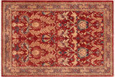 handmade Traditional Lahore Rust Tan Hand Knotted RECTANGLE 100% WOOL area rug 5' x 7'