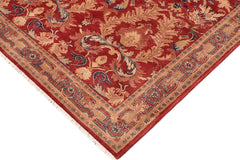 handmade Traditional Lahore Rust Tan Hand Knotted RECTANGLE 100% WOOL area rug 5' x 7'