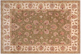 handmade Traditional Kafkaz Lt. Green Ivory Hand Knotted RECTANGLE 100% WOOL area rug 5x7