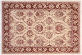 handmade Transitional Kafkaz Ivory Brown Hand Knotted RECTANGLE 100% WOOL area rug 5' x 7'