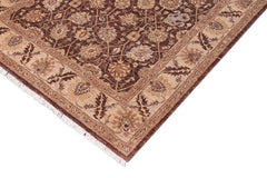 handmade Transitional Kafkaz Brown Tan Hand Knotted RECTANGLE 100% WOOL area rug 5' x 7'