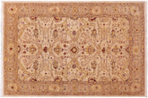 handmade Traditional Kafkaz Tan Gold Hand Knotted RECTANGLE 100% WOOL area rug 5x7