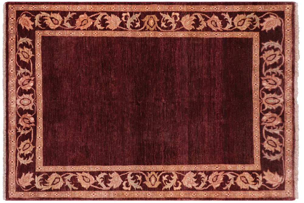 handmade Modern Gabbeh Maroon Beige Hand Knotted RECTANGLE 100% WOOL area rug 5' x 7'