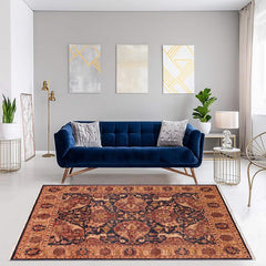 handmade Traditional Kafkaz Blue Gold Hand Knotted RECTANGLE 100% WOOL area rug 5 x 7