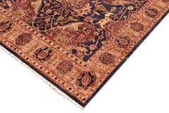 handmade Traditional Kafkaz Blue Gold Hand Knotted RECTANGLE 100% WOOL area rug 5 x 7