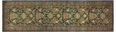 handmade Traditional Kashan Green Red Hand Knotted RUNNER 100% WOOL area rug 3' x 11'