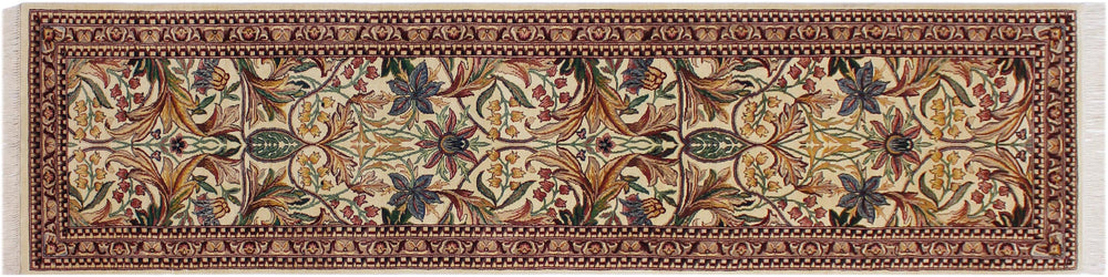 handmade Traditional Internation Beige Brown Hand Knotted RUNNER 100% WOOL area rug 3' x 10'