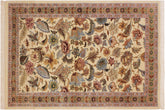 handmade Transitional Gulberg Ivory Pink Hand Knotted RECTANGLE 100% WOOL area rug 3x5