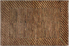handmade Modern Gabbeh Blue Green Hand Knotted RECTANGLE 100% WOOL area rug 3' x 5'