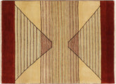 handmade Modern Gabbeh Gold Red Hand Knotted RECTANGLE 100% WOOL area rug 3' x 5'
