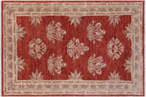 handmade Modern Kafkaz Red Tan Hand Knotted RECTANGLE 100% WOOL area rug 3' x 5'