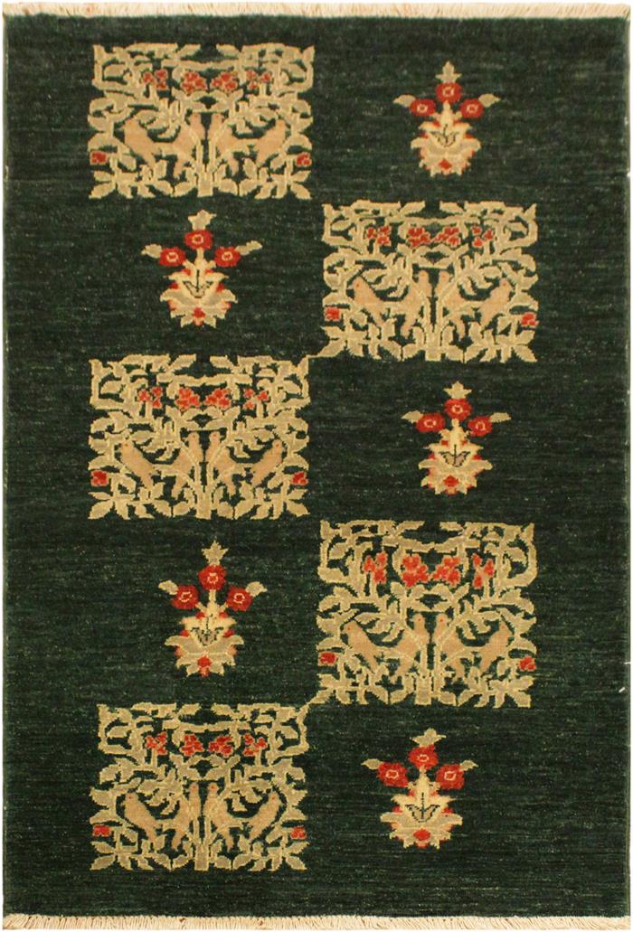 handmade Transitional Drake Green Rust Hand Knotted RECTANGLE 100% WOOL area rug 3 x 5