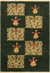 handmade Transitional Drake Green Rust Hand Knotted RECTANGLE 100% WOOL area rug 3 x 5
