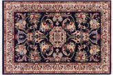 handmade Traditional Anarlaki Blue Beige Hand Knotted RECTANGLE 100% WOOL area rug 3x5