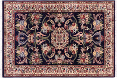 handmade Traditional Anarlaki Blue Beige Hand Knotted RECTANGLE 100% WOOL area rug 3x5