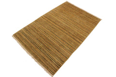 handmade Modern Gabbeh Beige Green Hand Knotted RECTANGLE 100% WOOL area rug 3  x 5