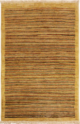 handmade Modern Gabbeh Beige Rust Hand Knotted RECTANGLE 100% WOOL area rug 3 x 5