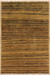 handmade Modern Gabbeh Beige Green Hand Knotted RECTANGLE 100% WOOL area rug 3 x 5