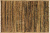 handmade Modern Gabbeh Beige Green Hand Knotted RECTANGLE 100% WOOL area rug 3' x 5'