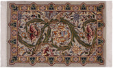 handmade Transitional Marry Gold Taupe Green Hand Knotted RECTANGLE 100% WOOL area rug 4x6