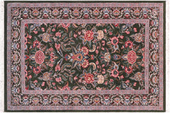 handmade Traditional Gasvin Green Pink Hand Knotted RECTANGLE 100% WOOL area rug 2x4